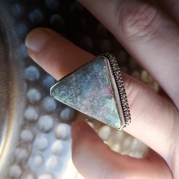 New Ruby in Fuchsite 925 Silver Ring. - Picture 12 of 15